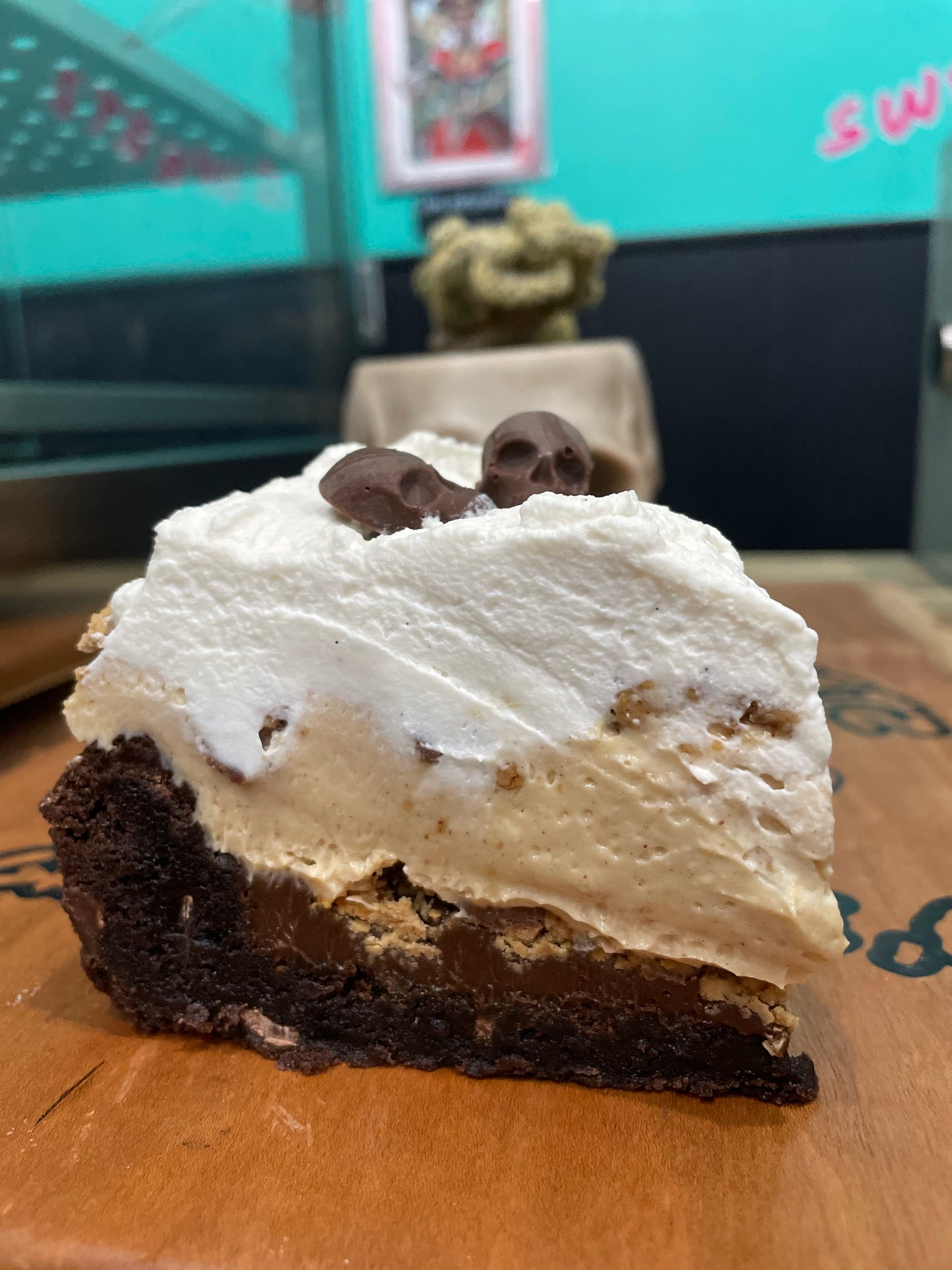 Brownie bottom peanut butter cheesecake mousse
