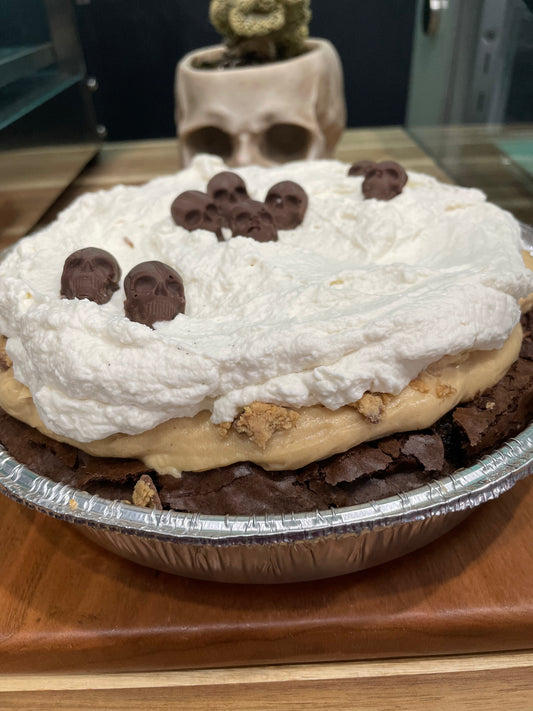 Brownie bottom peanut butter cheesecake mousse